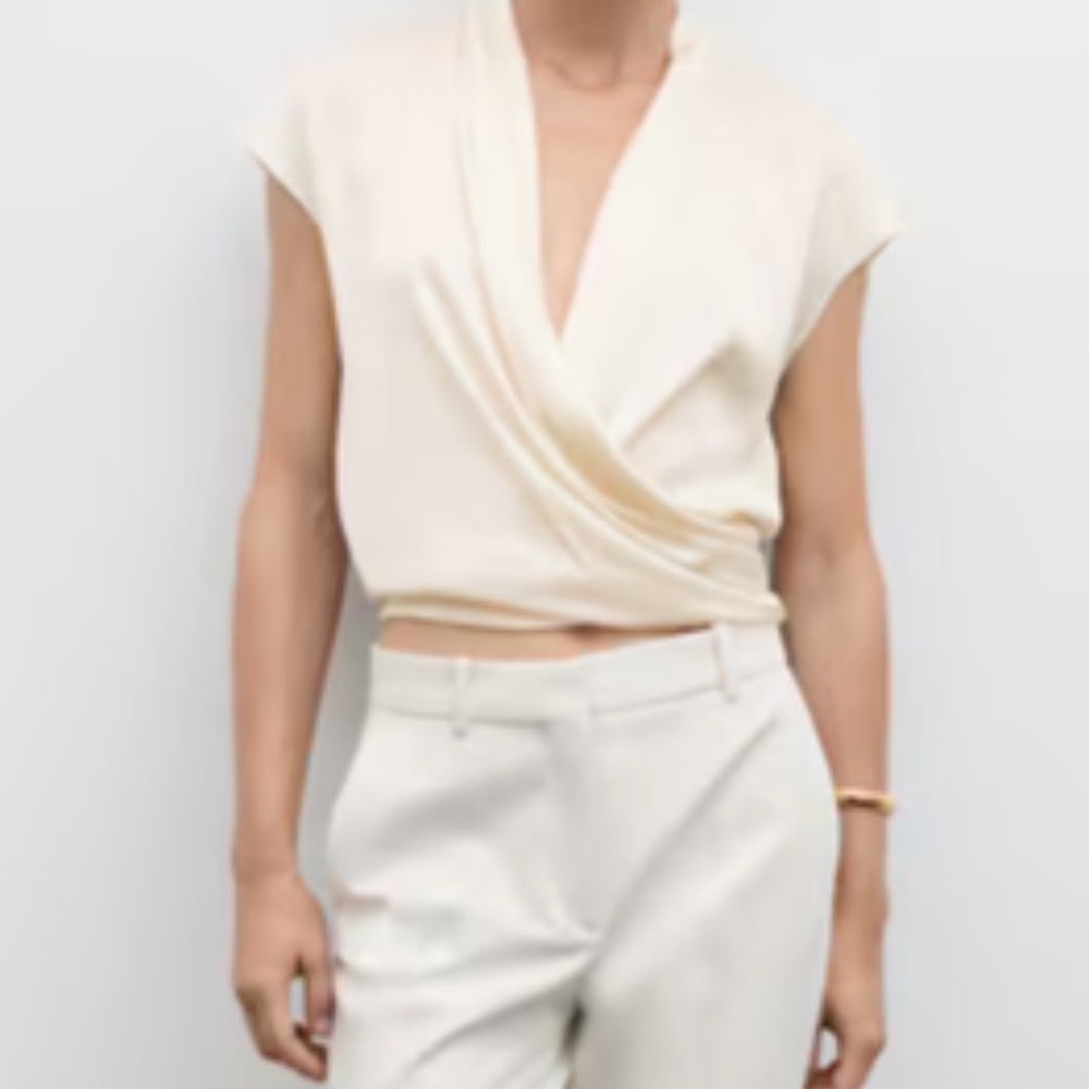 MANGO Sleeveless wrap blouse
